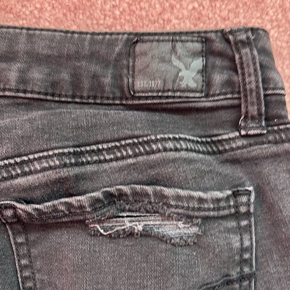 American Eagle Black Jeggings Ripped Size 4 Women’s - Picture 7 of 8